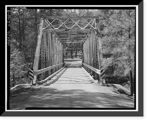 Historic Framed Print, Whispering Pines Bridge, Spanning East Verde River at Forest Service Contro, Payson vicinity, Gila County, AZ - 9,  17-7/8" x 21-7/8"