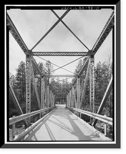 Historic Framed Print, Whispering Pines Bridge, Spanning East Verde River at Forest Service Contro, Payson vicinity, Gila County, AZ - 11,  17-7/8" x 21-7/8"