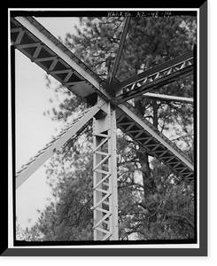 Historic Framed Print, Whispering Pines Bridge, Spanning East Verde River at Forest Service Contro, Payson vicinity, Gila County, AZ - 14,  17-7/8" x 21-7/8"