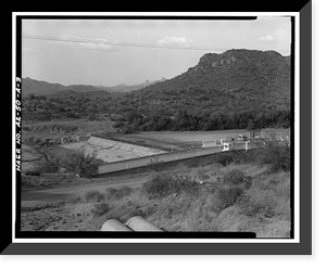 Historic Framed Print, San Carlos Irrigation Project, Ashurst-Hayden Dam, Gila River, T4S R11E S7, Coolidge, Pinal County, AZ - 3,  17-7/8" x 21-7/8"