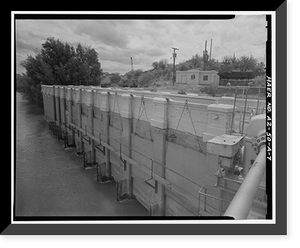 Historic Framed Print, San Carlos Irrigation Project, Ashurst-Hayden Dam, Gila River, T4S R11E S7, Coolidge, Pinal County, AZ - 7,  17-7/8" x 21-7/8"