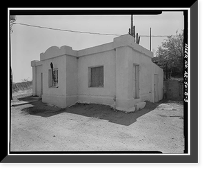 Historic Framed Print, San Carlos Irrigation Project, Ashurst-Hayden Dam, Power House, Gila River, T4S R11E S7, Coolidge, Pinal County, AZ - 3,  17-7/8" x 21-7/8"