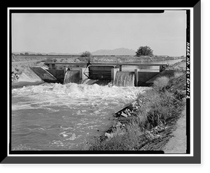 Historic Framed Print, San Carlos Irrigation Project, Pima Lateral, Main Canal at Sacaton Dam, Coolidge, Pinal County, AZ - 2,  17-7/8" x 21-7/8"