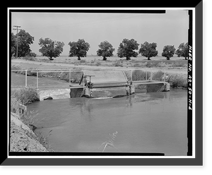 Historic Framed Print, San Carlos Irrigation Project, Pima Lateral, Main Canal at Sacaton Dam, Coolidge, Pinal County, AZ - 4,  17-7/8" x 21-7/8"