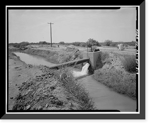 Historic Framed Print, San Carlos Irrigation Project, North Side Canal, North of Gila River, Coolidge, Pinal County, AZ - 9,  17-7/8" x 21-7/8"