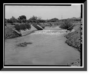 Historic Framed Print, San Carlos Irrigation Project, Casa Blanca Canal, Gila River, Coolidge, Pinal County, AZ - 4,  17-7/8" x 21-7/8"