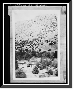 Historic Framed Print, Faraway Ranch, Erickson-Riggs Ranch House, State Highway 181, Willcox vicinity, Cochise County, AZ - 42,  17-7/8" x 21-7/8"