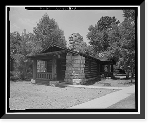 Historic Framed Print, Grand Canyon Lodge, Western Duplex Cabin, North Rim, Grand Canyon National Park, Coconino County, AZ,  17-7/8" x 21-7/8"