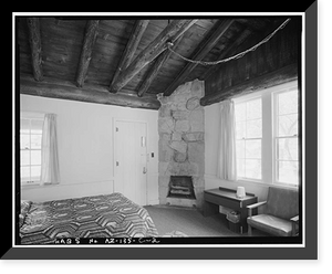 Historic Framed Print, Grand Canyon Lodge, Western Duplex Cabin, North Rim, Grand Canyon National Park, Coconino County, AZ - 4,  17-7/8" x 21-7/8"
