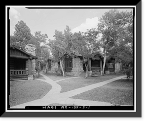 Historic Framed Print, Grand Canyon Lodge, Western Quadraplex Cabin, North Rim, Grand Canyon National Park, Coconino County, AZ,  17-7/8" x 21-7/8"