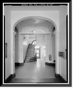 Historic Framed Print, Mare Island Naval Shipyard, Old Administrative Offices, Eighth Street, north side between Railroad Avenue, Vallejo, Solano County, CA - 14,  17-7/8" x 21-7/8"