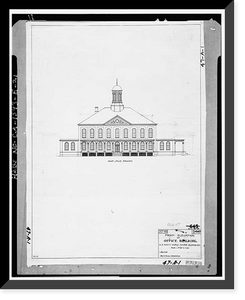 Historic Framed Print, Mare Island Naval Shipyard, Old Administrative Offices, Eighth Street, north side between Railroad Avenue, Vallejo, Solano County, CA - 20,  17-7/8" x 21-7/8"