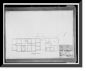 Historic Framed Print, Mare Island Naval Shipyard, Old Administrative Offices, Eighth Street, north side between Railroad Avenue, Vallejo, Solano County, CA - 27,  17-7/8" x 21-7/8"