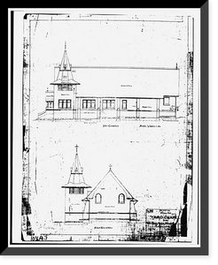 Historic Framed Print, Mare Island Naval Shipyard, St. Peter's Chapel, Walnut Street & Cedar Parkway, Vallejo, Solano County, CA - 30,  17-7/8" x 21-7/8"