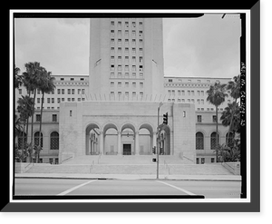 Historic Framed Print, Los Angeles City Hall, 200 North Spring Street, Los Angeles, Los Angeles County, CA - 7,  17-7/8" x 21-7/8"