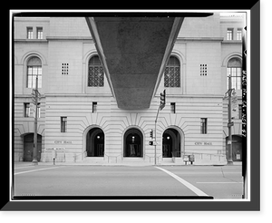 Historic Framed Print, Los Angeles City Hall, 200 North Spring Street, Los Angeles, Los Angeles County, CA - 31,  17-7/8" x 21-7/8"