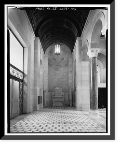 Historic Framed Print, Los Angeles City Hall, 200 North Spring Street, Los Angeles, Los Angeles County, CA - 90,  17-7/8" x 21-7/8"