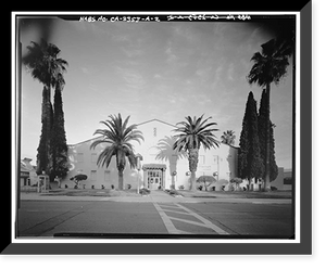 Historic Framed Print, March Air Force Base, March Field, Gymnasium, DeKay Avenue, Moreno Valley, Riverside County, CA - 2,  17-7/8" x 21-7/8"