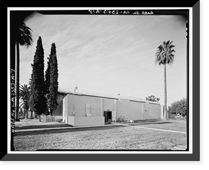 Historic Framed Print, March Air Force Base, March Field, Gymnasium, DeKay Avenue, Moreno Valley, Riverside County, CA - 7,  17-7/8" x 21-7/8"