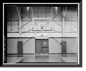 Historic Framed Print, March Air Force Base, March Field, Gymnasium, DeKay Avenue, Moreno Valley, Riverside County, CA - 11,  17-7/8" x 21-7/8"