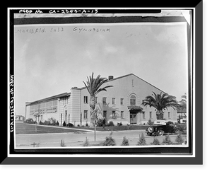 Historic Framed Print, March Air Force Base, March Field, Gymnasium, DeKay Avenue, Moreno Valley, Riverside County, CA - 13,  17-7/8" x 21-7/8"