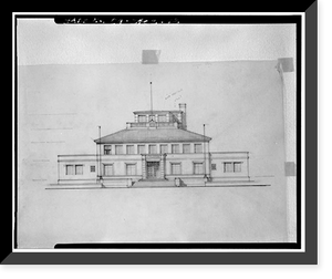 Historic Framed Print, Naval Reserve Armory, 113 Harbor Way, Santa Barbara, Santa Barbara County, CA - 12,  17-7/8" x 21-7/8"