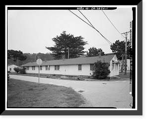 Historic Framed Print, Presidio of San Francisco, Enlisted Men's Mess Hall, West end of Crissy Field, Maudlin Street, San Francisco, San Francisco County, CA,  17-7/8" x 21-7/8"
