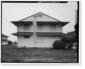 Historic Framed Print, Presidio of San Francisco, Enlisted Men's Barracks Type, West end of Crissy Field, between Pearce & Maudlin Streets, San Francisco, San Francisco County, CA - 16,  17-7/8" x 21-7/8"