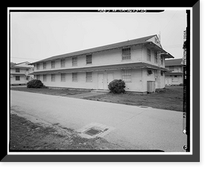 Historic Framed Print, Presidio of San Francisco, Enlisted Men's Barracks Type, West end of Crissy Field, between Pearce & Maudlin Streets, San Francisco, San Francisco County, CA - 23,  17-7/8" x 21-7/8"