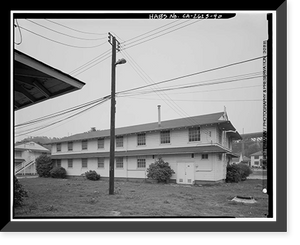 Historic Framed Print, Presidio of San Francisco, Enlisted Men's Barracks Type, West end of Crissy Field, between Pearce & Maudlin Streets, San Francisco, San Francisco County, CA - 38,  17-7/8" x 21-7/8"