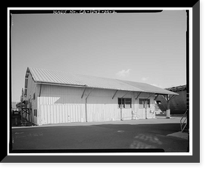 Historic Framed Print, Mare Island Naval Shipyard, Coal Sheds, Waterfront Avenue, northwest corner of Waterfront Avenue & Fourth Street, Vallejo, Solano County, CA - 2,  17-7/8" x 21-7/8"