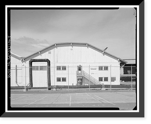 Historic Framed Print, Mare Island Naval Shipyard, Coal Sheds, Waterfront Avenue, northwest corner of Waterfront Avenue & Fourth Street, Vallejo, Solano County, CA - 4,  17-7/8" x 21-7/8"