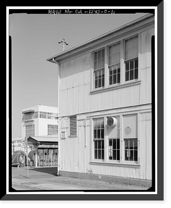 Historic Framed Print, Mare Island Naval Shipyard, Administrative Offices & Cafeteria, Twelfth Street, north side between Railroad Avenue & Cedar Aveneu, Vallejo, Solano County, CA - 11,  17-7/8" x 21-7/8"