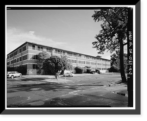 Historic Framed Print, Mare Island Naval Shipyard, Administrative Offices, Walnut Avenue, east side between Seventh & Eighth Streets, Vallejo, Solano County, CA - 3,  17-7/8" x 21-7/8"