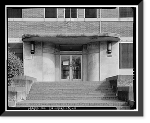 Historic Framed Print, Mare Island Naval Shipyard, Administrative Offices, Walnut Avenue, east side between Seventh & Eighth Streets, Vallejo, Solano County, CA - 11,  17-7/8" x 21-7/8"