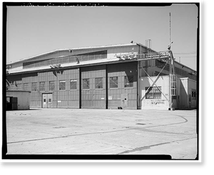 Historic Framed Print, Naval Air Station North Island, Seaplane Hangars, Roe Street, North Island, San Diego, San Diego County, CA - 20,  17-7/8" x 21-7/8"