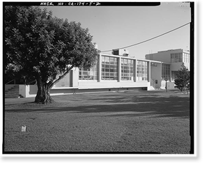 Historic Framed Print, Hughes Aircraft Company, Cafeteria Building, 6775 Centinela Avenue, Los Angeles, Los Angeles County, CA - 2,  17-7/8" x 21-7/8"