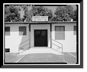 Historic Framed Print, Naval Supply Annex Stockton, Dispensary, Northeast corner of Fyffe Avenue & Boone Drive, Stockton, San Joaquin County, CA - 7,  17-7/8" x 21-7/8"