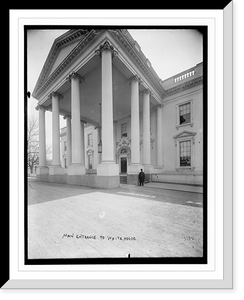 Historic Framed Print, Main entrance to Wh. House,  17-7/8" x 21-7/8"