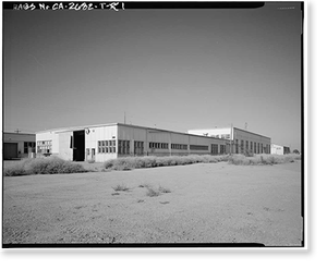 Historic Framed Print, Naval Supply Annex Stockton, Locomotive Crane & Machine Shop, Northwest corner of McCloy Avenue & Ellsberg Drive, Stockton, San Joaquin County, CA,  17-7/8" x 21-7/8"
