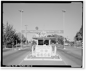 Historic Framed Print, Naval Supply Annex Stockton, Entry Gate, East of Fyffe Avenue at San Joaquin River, Stockton, San Joaquin County, CA - 4,  17-7/8" x 21-7/8"