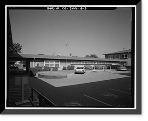 Historic Framed Print, Roosevelt Base, Administration & Brig Building, Bounded by Nevada & Colorado Streets, Reeves & Ric, Long Beach, Los Angeles County, CA - 8,  17-7/8" x 21-7/8"