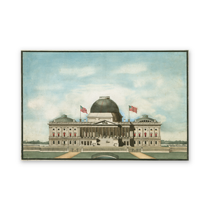 Historic Framed Print 1834 United States Capitol, 17-7/8" x 21-7/8"