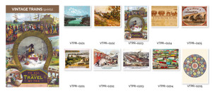 Vintage Trains Prints - Set of 10 Cards