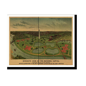 Panoramic Map - Washington, Washington DC, 1888 - Bird's Eye View Print