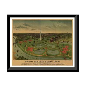 Panoramic Map - Washington, Washington DC, 1888 - Bird's Eye View Print