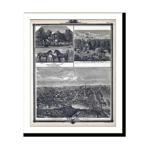 Panoramic Map - Red Oak, Iowa, 1875 - Bird's Eye View Print