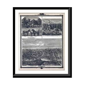 Panoramic Map - Red Oak, Iowa, 1875 - Bird's Eye View Print