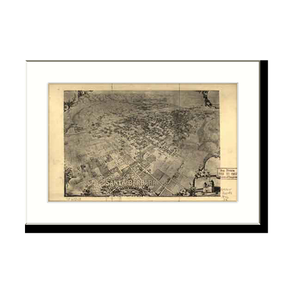 Panoramic Map - Santa Barbara, California, 1896 - Bird's Eye View Print