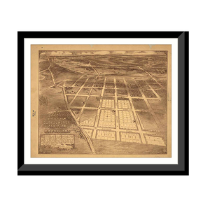 Panoramic Map - Washington, Washington DC, 1895 - Bird's Eye View Print